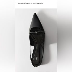 Pointed flat leather slingbacks ZARA